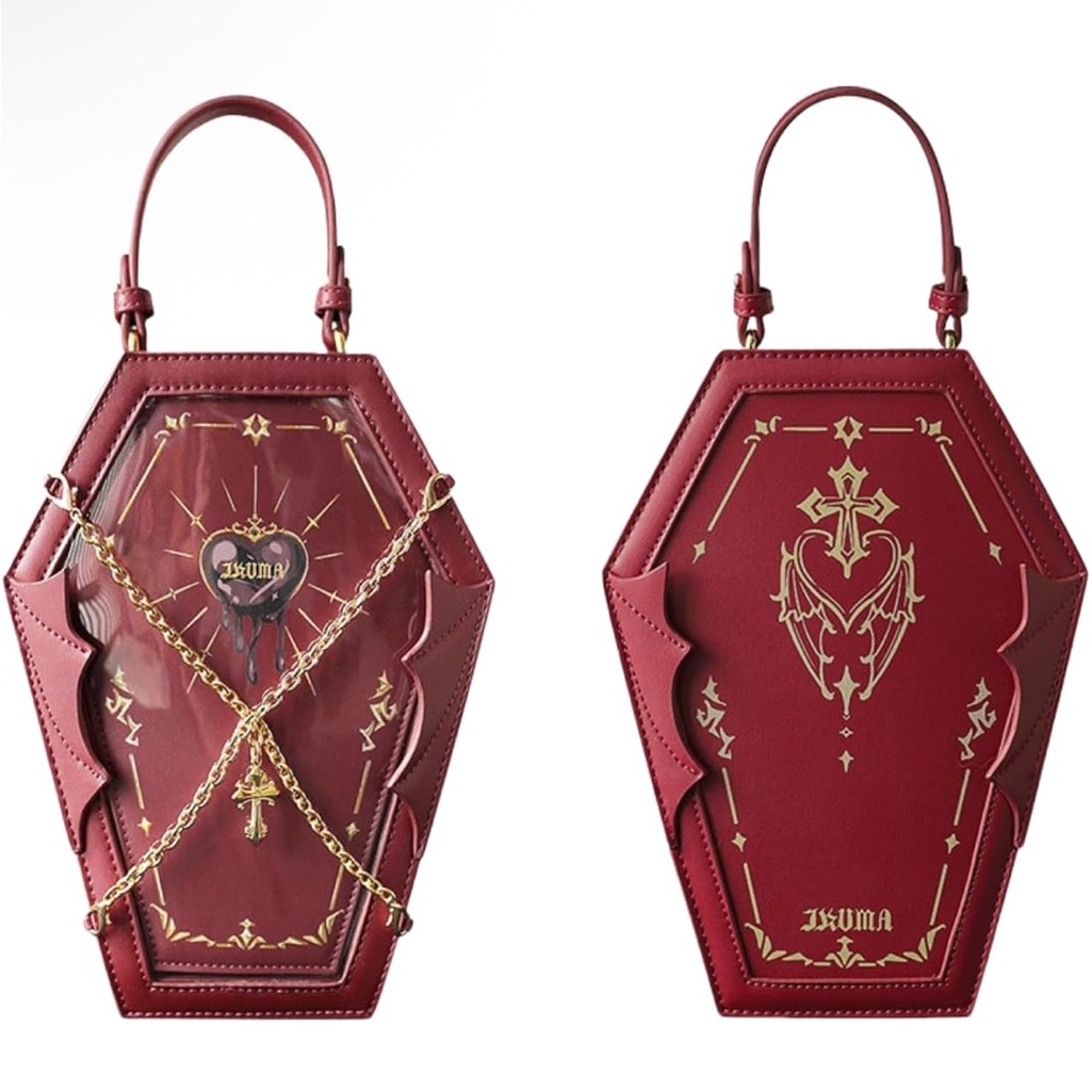 Coffin-Shaped Women's Bag Nwot Red & Cream